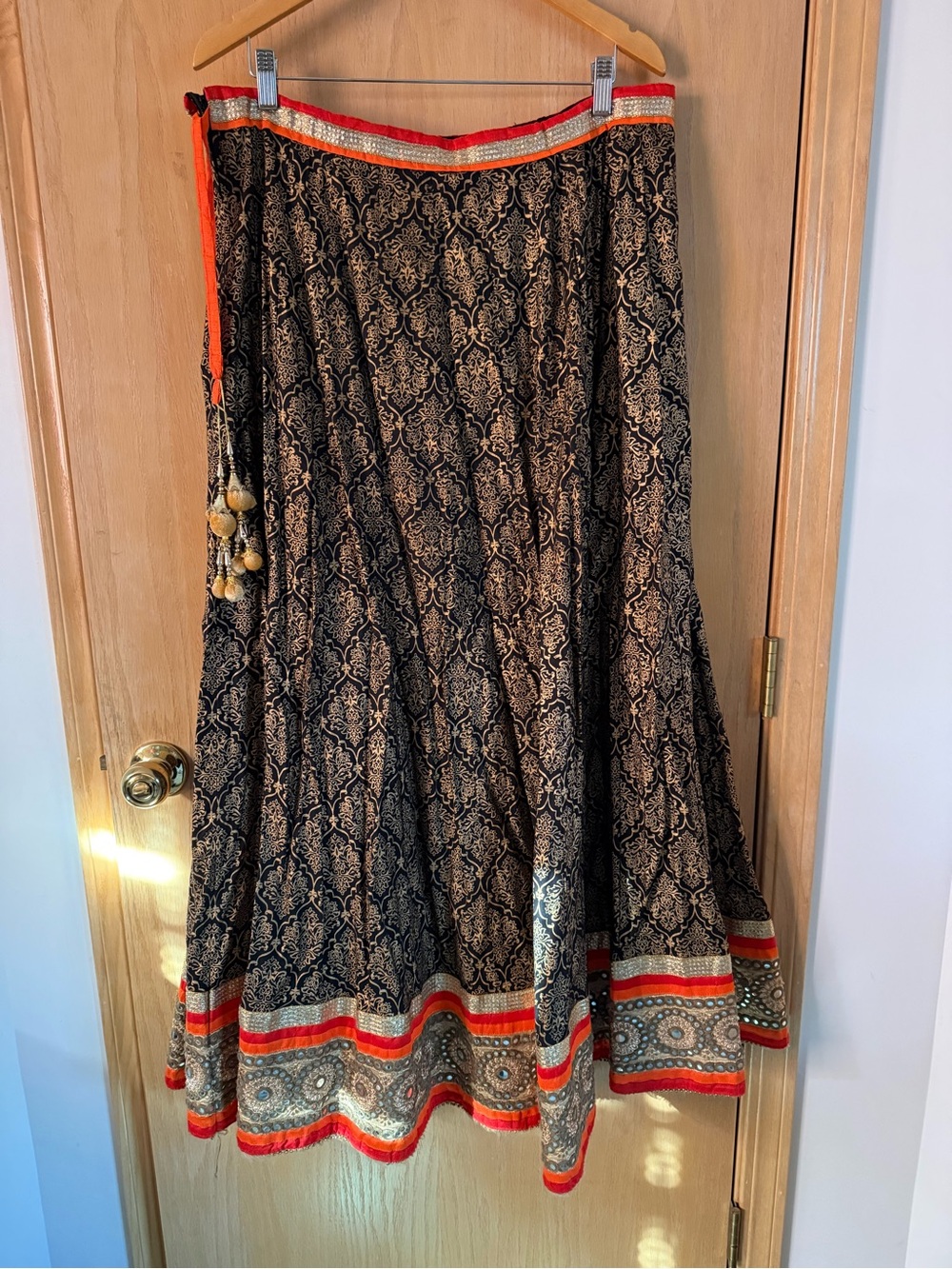 Black Orange Gold Navratri Lehenga Skirt Garba Dandiya Indian